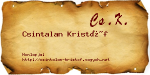 Csintalan Kristóf névjegykártya