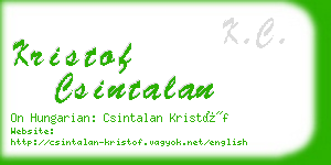 kristof csintalan business card